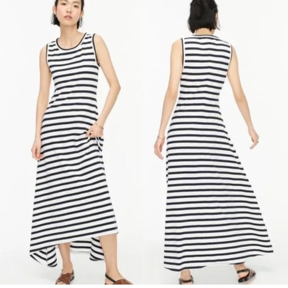 J. Crew Tops - J. Crew Navy and White Striped Maxi dress Small NWOT